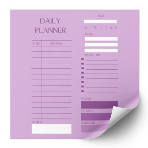 Bloc-note Liste de tâches du planificateur quotidien violet