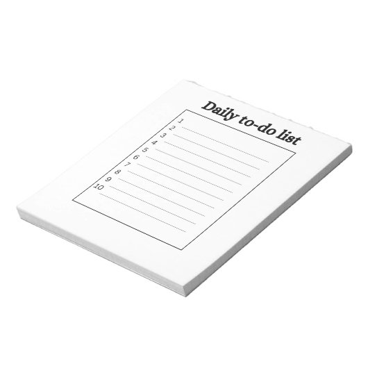 Bloc-note Liste de tâches quotidiennes (Tourné)