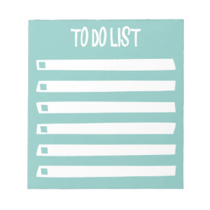 Bloc-note Liste de tâches simple et girly bleu turquoise bla