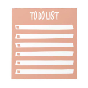 Bloc-note Liste de tâches simple rose orange blanc minimalis