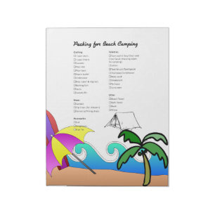 Bloc-note Liste de vérification de l'emballage de camping ut