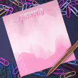 Bloc-note Liste d'épicerie moderne rose élégant<br><div class="desc">Gardez le suivi de toutes vos tâches importantes avec ce bloc-notes personnalisé moderne et tendance. Le design comporte neuf cercles de contrôle et une calligraphie élégante sur un arrière - plan artistique abstrait dans différentes nuances de rose. Le texte est entièrement personnalisable.</div>