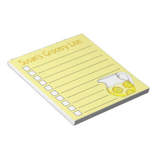 Bloc-note Liste d'épicerie personnalisée de Pitcher à la cit