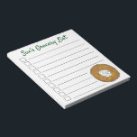 Bloc-note Liste d'épicerie personnalisée Latke Potato Pancak<br><div class="desc">Design présente une illustration originale d'une délicieuse crêpe de pommes de terre au latke surmontée de crème aigre, un aliment de base de la cuisine de vacances juive. Idéal pour les célébrations Hanoukka ! Ce design de latkes de Chanukah est également disponible sur d'autres produits. De nombreux autres modèles de...</div>