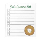 Bloc-note Liste d'épicerie personnalisée Latke Potato Pancak (Devant)