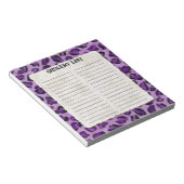 Bloc-note Liste d'épicerie Purple Black Leopard Spot Imprime (Incliné)