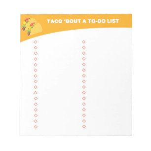 Bloc-note Liste des choses à faire - Cadeau amoureux Taco -