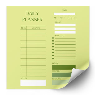 Bloc-note Liste des tâches du planificateur quotidien vert