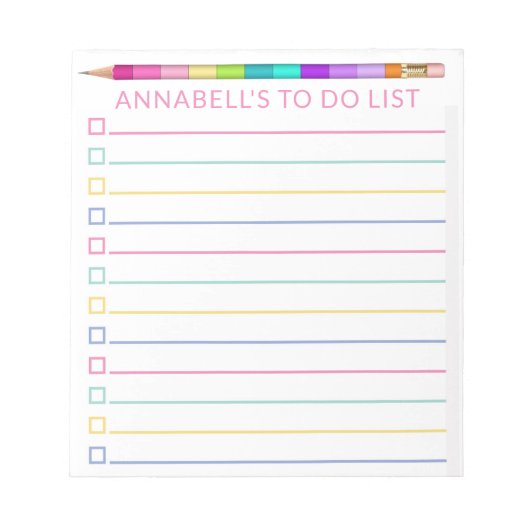 Bloc-note Liste des tâches Personnaliser (Devant)