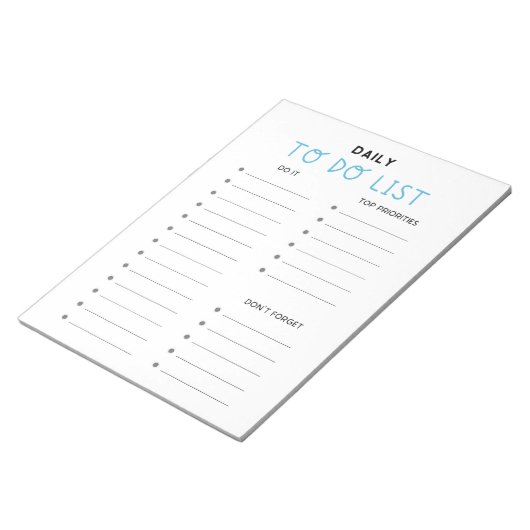 Bloc-note Liste des tâches quotidiennes (Incliné)