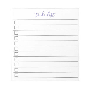 Bloc-note Liste élégante et chic de choses à faire écriture