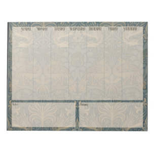 Bloc-note Liste hebdomadaire - William Morris Peacocks and D