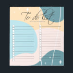 Bloc-note Liste Minimaliste Moderne Pastel Abstrait À Faire<br><div class="desc">Un bloc-notes moderne et chic,  aux couleurs pastel bleu vert,  jaune,  rose clair et bleu,  est prévu. Parfait comme cadeau pour les enseignants et les collègues.</div>