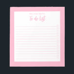 Bloc-note Liste minimaliste moderne rose à faire<br><div class="desc">Bloc-notes minimaliste moderne Pink To Do List. Créez votre propre liste de contrôle personnalisée pour les tâches quotidiennes.</div>