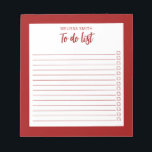 Bloc-note Liste minimaliste moderne rouge à faire<br><div class="desc">Bloc-notes minimaliste moderne rouge à faire Liste Notepad. Créez votre propre liste de contrôle personnalisée pour les tâches quotidiennes.</div>