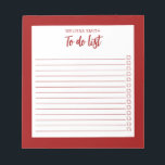 Bloc-note Liste minimaliste moderne rouge à faire<br><div class="desc">Bloc-notes minimaliste moderne rouge à faire Liste Notepad. Créez votre propre liste de contrôle personnalisée pour les tâches quotidiennes.</div>