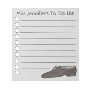 Bloc-note Liste Personalisée Jazz Chaussure Professeur À Fai