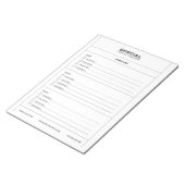 Bloc-note Liste spéciale de contrôle des cafards (Incliné)