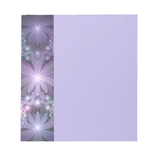 Bloc-note Lit de fleurs tendance brillant art fractal abstra (Devant)