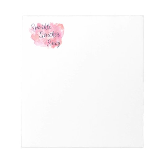 Bloc-note Live Laugh Love ou Sparkle Snicker Snog (Devant)