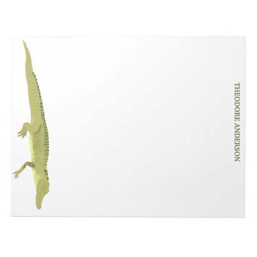 Bloc-note Livre d'écriture personnalisée de l'alligator vert (Devant)