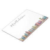 Bloc-note Livres Aquarelles Colorés Nom de l'enseignant (Incliné)