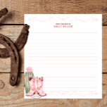 Bloc-note Livres pour bébé en rose pour fille<br><div class="desc">Demandez une tenue spéciale avec cette carte "Livres pour bébé" sur le thème de la cowgirl rose. Doté de bottes d'aquarelle et d'accents de corde, ce charmant insert est parfait pour un baby shower rustique ou occidental. Une façon douce de construire la première bibliothèque de bébé au lieu des cartes...</div>