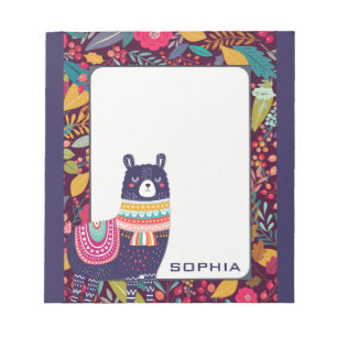 Bloc-note Llama florale mignonne