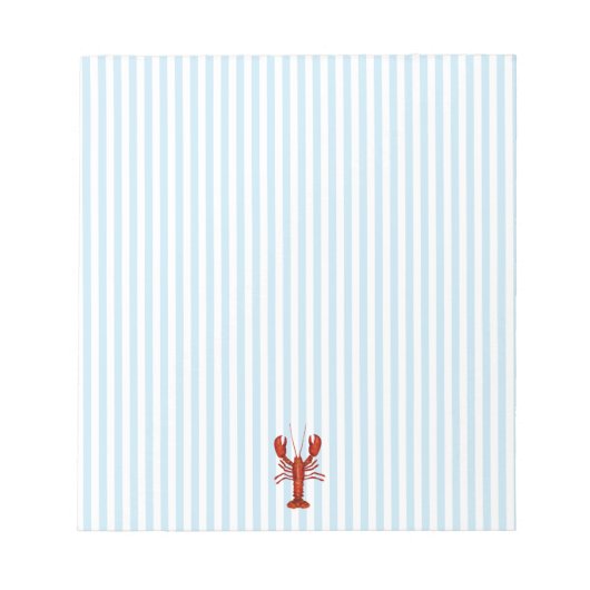 Bloc-note Lobster Painting Nautical Blue Stripe Preppy (Devant)