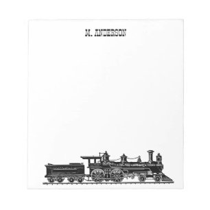 Bloc-note Locomotive avec voiture de charbon personnalisée