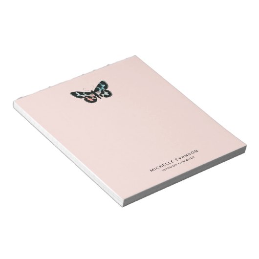 Bloc-note Logo à papillon rose pâle (Incliné)