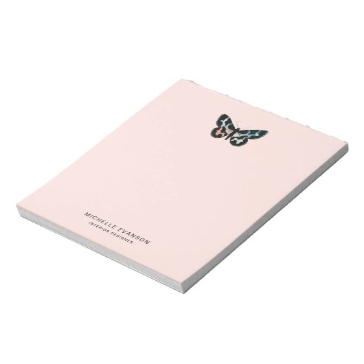 Bloc-note Logo à papillon rose pâle (Tourné)