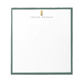 Bloc-note Logo Ananas Doré Cadre Vert (Devant)