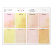 Bloc-note Logo Aquarelle rose Jaune Bureau Planificateur heb (Devant)