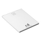 Bloc-note Logo blanc noir monogramme d'entreprise (Incliné)