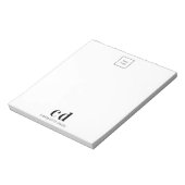 Bloc-note Logo blanc noir monogramme d'entreprise (Tourné)