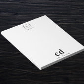 Bloc-note Logo blanc noir monogramme entreprise société 