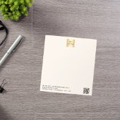 Bloc-note logo commercial crème beige code QR