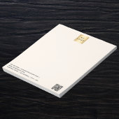 Bloc-note logo commercial crème beige code QR