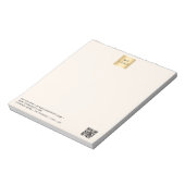 Bloc-note logo commercial crème beige code QR (Tourné)