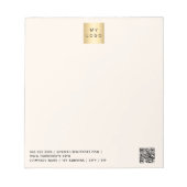 Bloc-note logo commercial crème beige code QR (Devant)