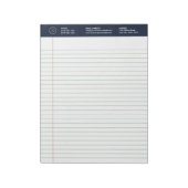 Bloc-note Logo d'affaires minimal moderne Marine Bleu Large (Tourné)