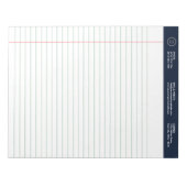 Bloc-note Logo d'affaires minimal moderne Marine Bleu Large (Devant)