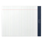 Bloc-note Logo d'affaires minimal moderne Marine Bleu Large  (Devant)