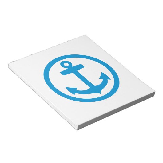 Bloc-note Logo d'ancrage bleu (Incliné)