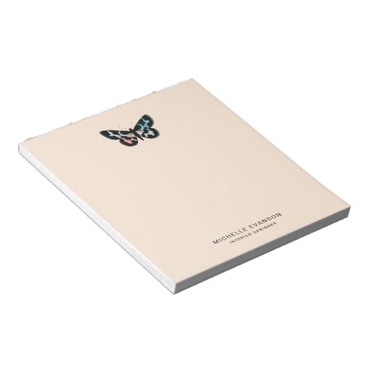 Bloc-note Logo d'aquarelle Papillon Pastel Peach (Incliné)