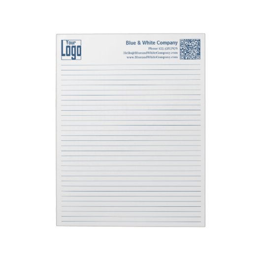 Bloc-note Logo de base QR-code Ligne Bleue Règle Collège (Tourné)
