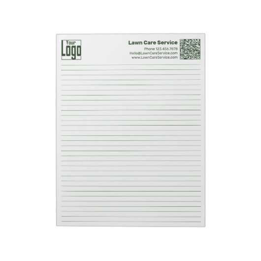 Bloc-note Logo de base QR-code Ligne verte Règle universitai (Tourné)