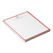 Bloc-note Logo de chapeau de chef cadre rouge (Incliné)