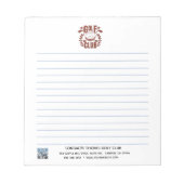 Bloc-note Logo de club de golf et code QR ligné     (Devant)